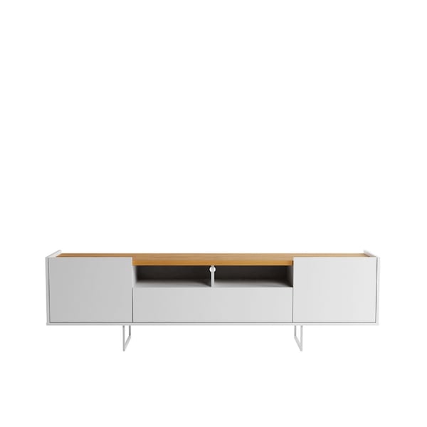 Manhattan Comfort Winston 70.86 TV Stand with 6 Shelves in White and Cinnamon 223851 - main